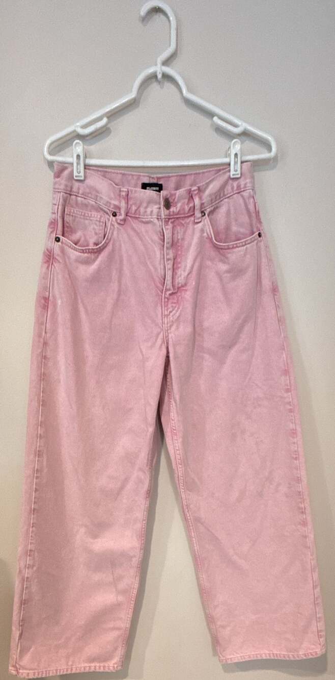 Playboy Jeans Size 27 Pink Denim Crystal Bunny